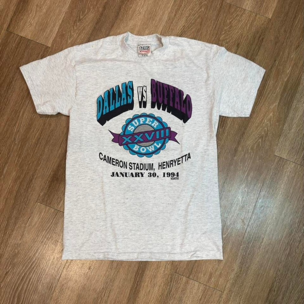 vintage 90s super bowl‎ 28 dallas cowboys vs buffalo bills t shirt